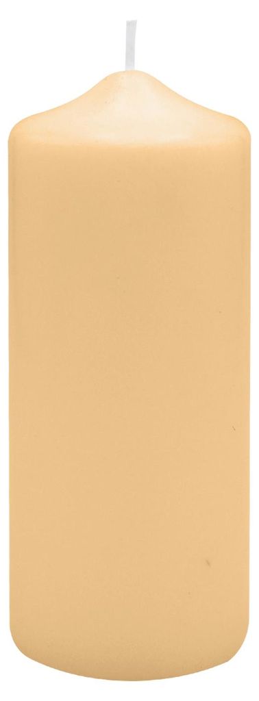 Spitzkopf Stumpen Kerzen Beige 15 x Ø 6 cm, 12 Stück Produktbild 