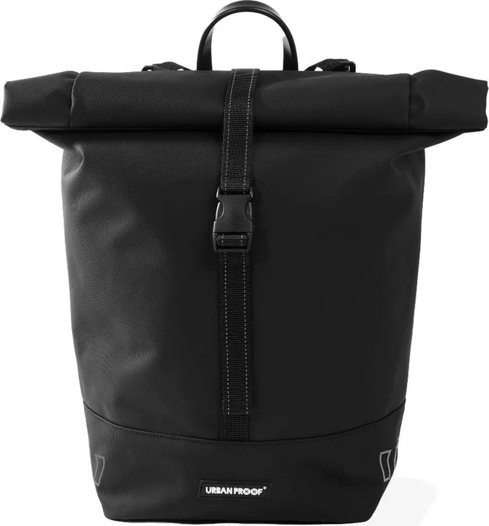 Grand sac vélo Urban Proof 20L Rolltop noir en plastique recyclé RPET