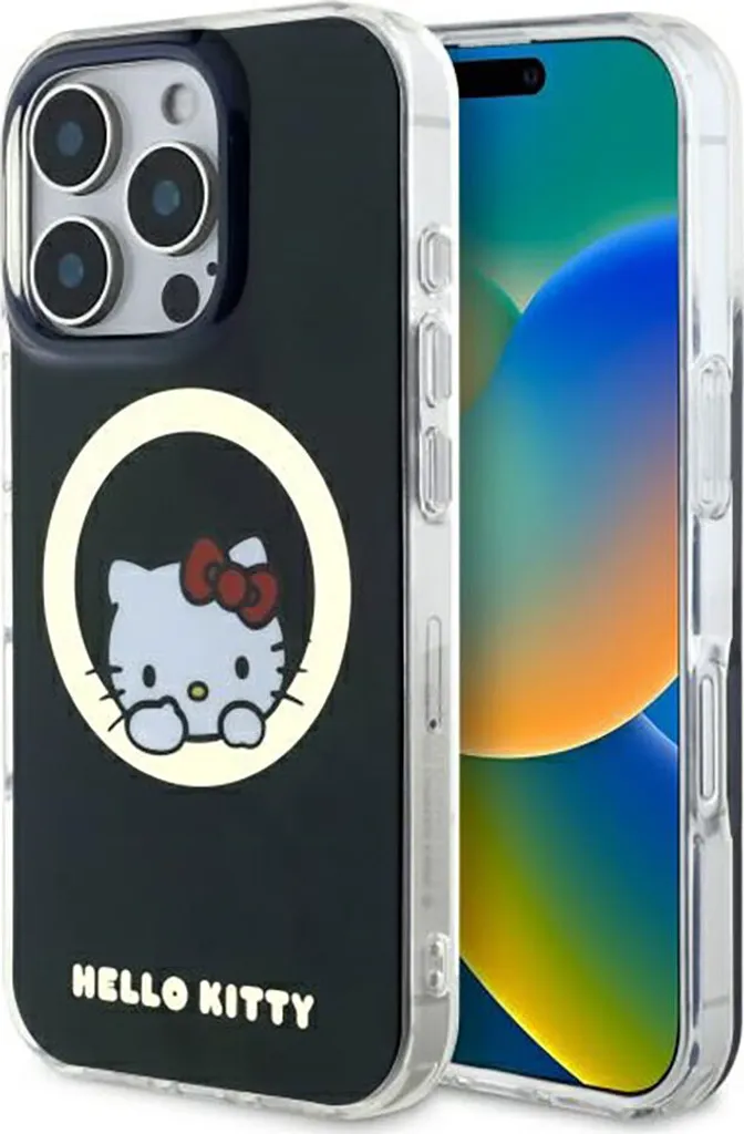 Regalo iPhone 16 Pro: Cover Hello Kitty MagSafe Nera Originale