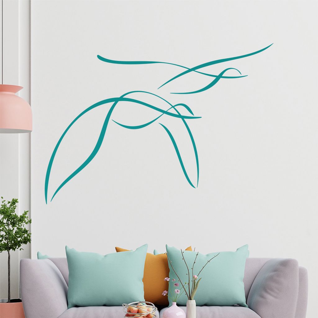 Vögel Linien Wandtattoo in 6 Größen - Wandaufkleber Wall Sticker - Dekoration, Küche, Wohnzimmer, Schlafzimmer, Badezimmer