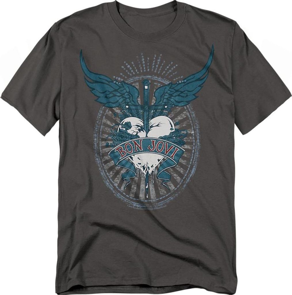 Bon Jovi - T-Shirt für Herren/Damen Uni TV26902 (S) (Holzkohle)
