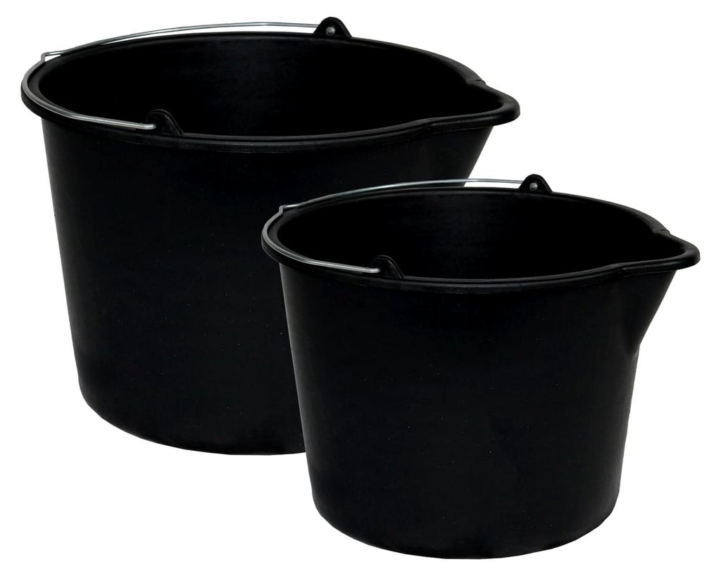 20 Stück Baueimer mit Ausguss, 12L, für Garten und Baustelle, Standwassereimer, Blauer Engel, Germany