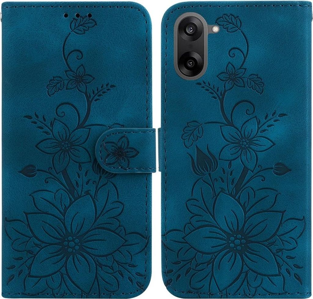 OnePlus Nord CE5 Hülle - Coverup Blumen Klapphülle - Dunkelblau