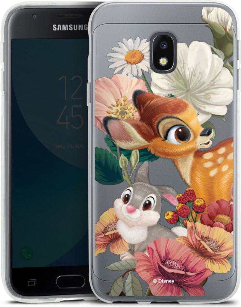 DeinDesign Handyhülle für Samsung Galaxy J3 Duos (2017) Silikon Hülle Case Smartphone Schutzhülle Bambi Disney Klopfer
