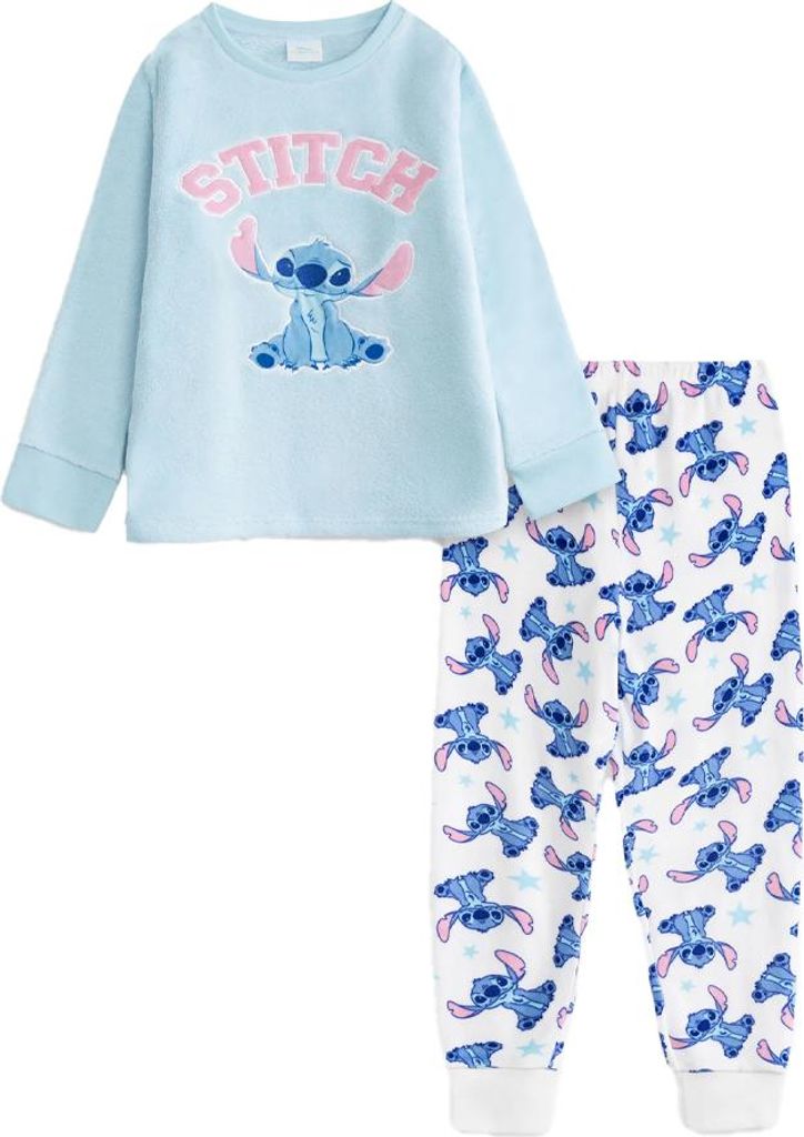 Lilo & Stitch - Schlafanzug mit langer Hose für Mädchen NS9402 (146-152) (Blau/Weiß)