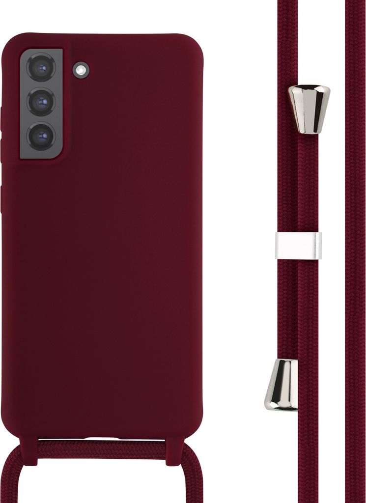 imoshion SilikonHülle mit Band Samsung Galaxy S21 FE - Dunkelrot