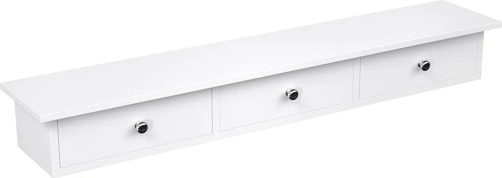 Armoire suspendue avec tiroirs 80x15x10 cm blanc - Rangement mural compact