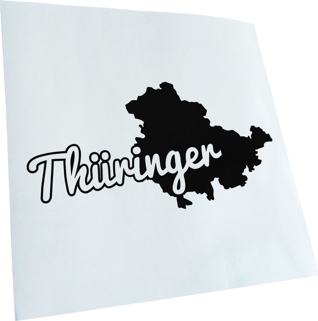 Kiwistar - Autoaufkleber - Thüringen Thüringer Herkunft - Schwarz - 30x15cm - Aufkleber für Auto, Laptop, Fahrrad, LKW, Motorrad mehrfarbig JDM ...
