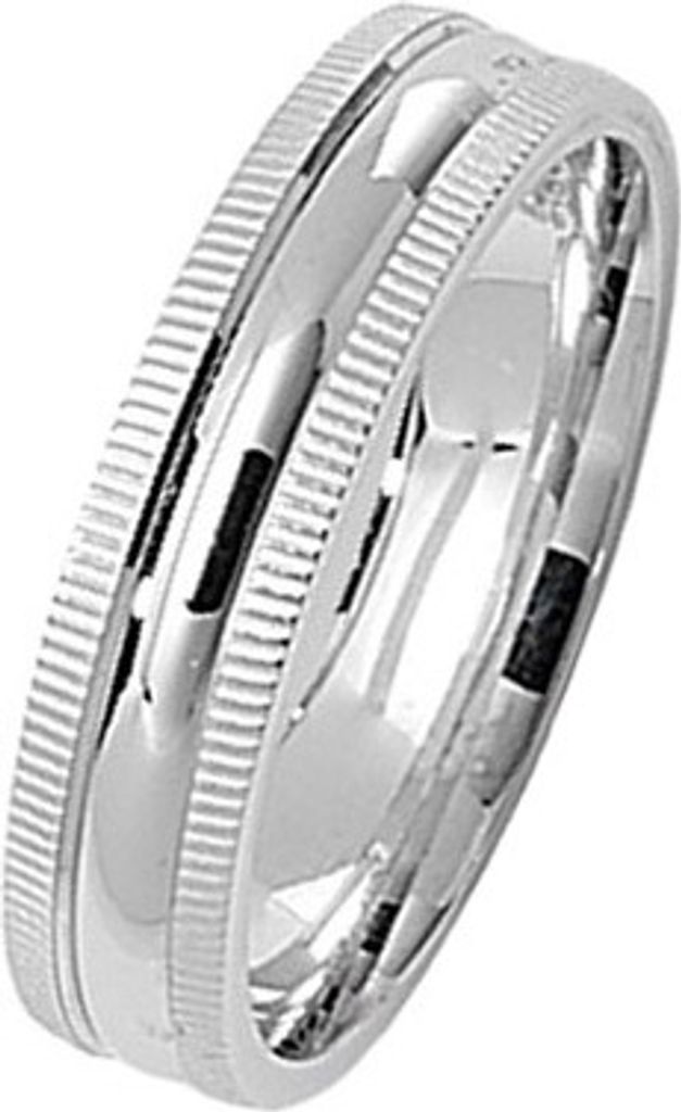 925 Sterling Silber 5mm Soft Court Form Milgrain Herren/Damen - Trauring/Ehering/Hochzeitsring, 58 (18.5); TRS29432RSQ