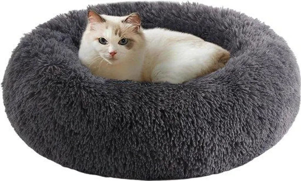 Lit donut ultra moelleux Ø 70 cm pour animaux - Confort peluche douce