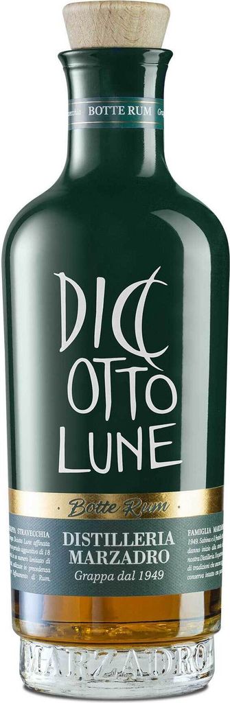 Marzadro DICIOTTO Lune Grappa Riserva Botte Rum 42% Vol. 0,5l in Geschenkbox