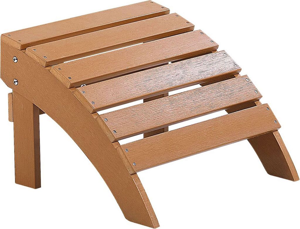 BELIANI Fußhocker für Gartenstuhl heller Holzfarbton Kunstholz Muskoka Adirondack Stil Balkon Terrasse Outdoor Garten Zubehör Möbel