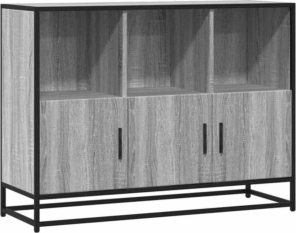 Sideboard Grau Sonoma 100x35x76 cm Holzwerkstoff