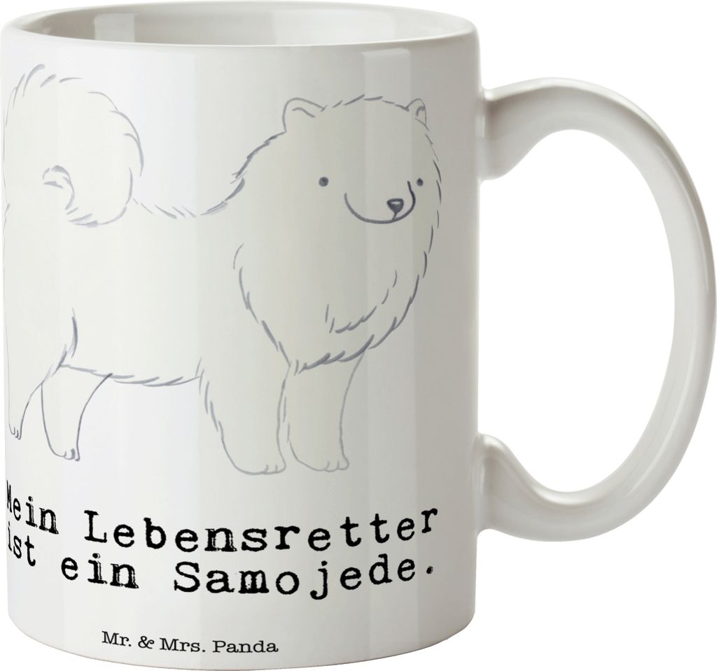 Mr. & Mrs. Panda Tasse Samojede Lebensretter - Weiß - Geschenk, Teetasse, Becher, Samojedenhund, Pott, Kaffeetasse, Samojedenspitz, Trinkbecher
