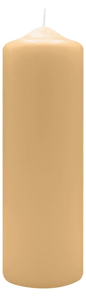 Spitzkopf Stumpen Kerzen Beige 25 x Ø 8 cm, 6 Stück