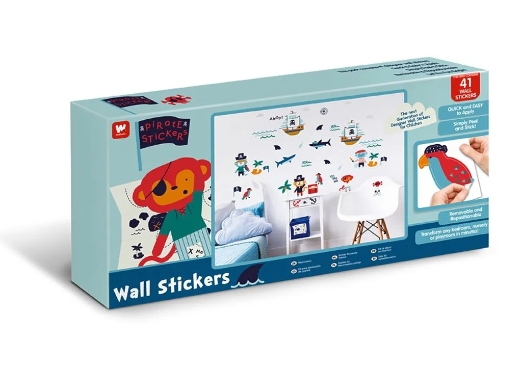 Set 41 Sticker Pirati - Adesivi Vinile Squalo e Scimmia per Bambini - 5