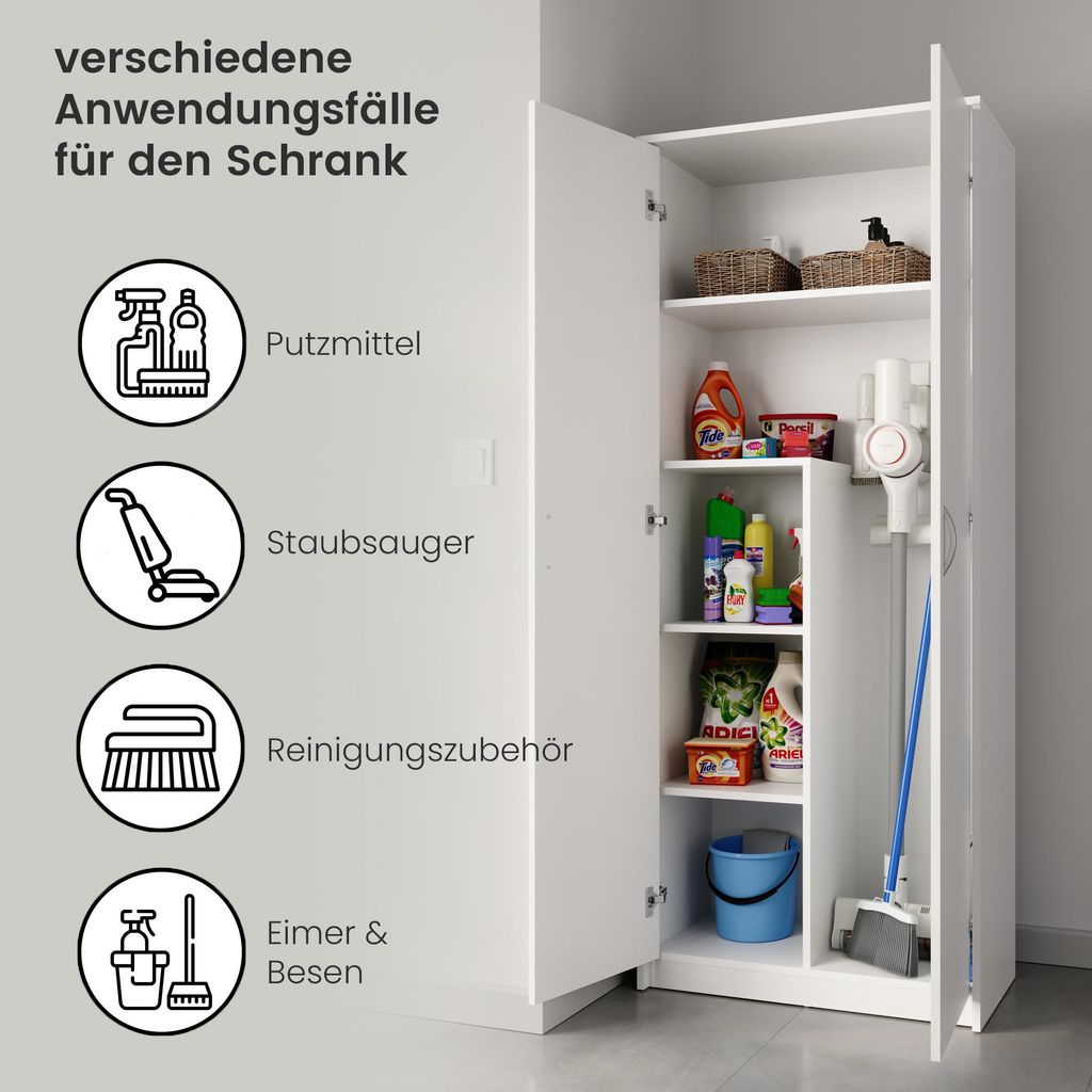 Mehrzweckschrank weiß 74cm Breite 180cm Höhe