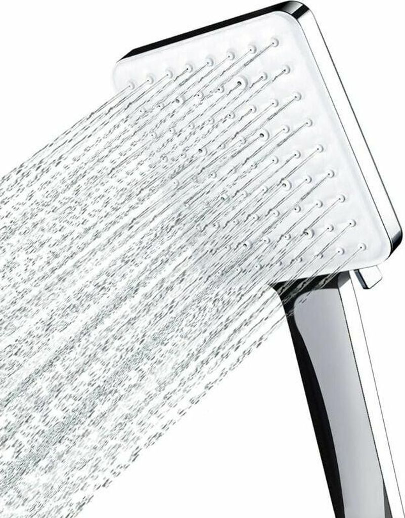 Hochdruck-Duschkopf mit 6 Sprühfunktionen, Selbstreinigung und verstellbarem Massagestrahl – quadratisches Design für maximale Duschvergnügen