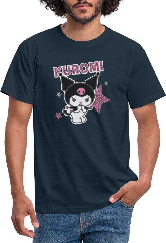 Spreadshirt Kuromi Mit Schriftzug Leo Stil Männer T-Shirt, XL, Navy