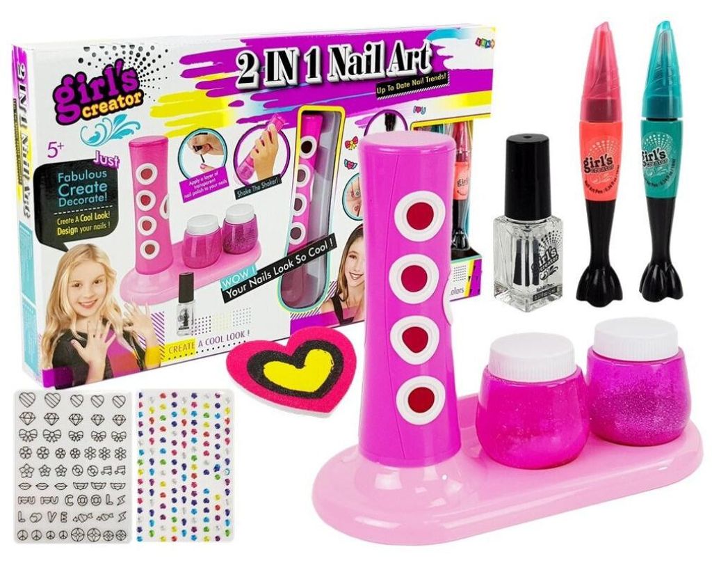 Mädchen Nagellack-Set Glitzerset Aufkleber Accessoires Dekoration Haar, Größe:UNIVERSAL
