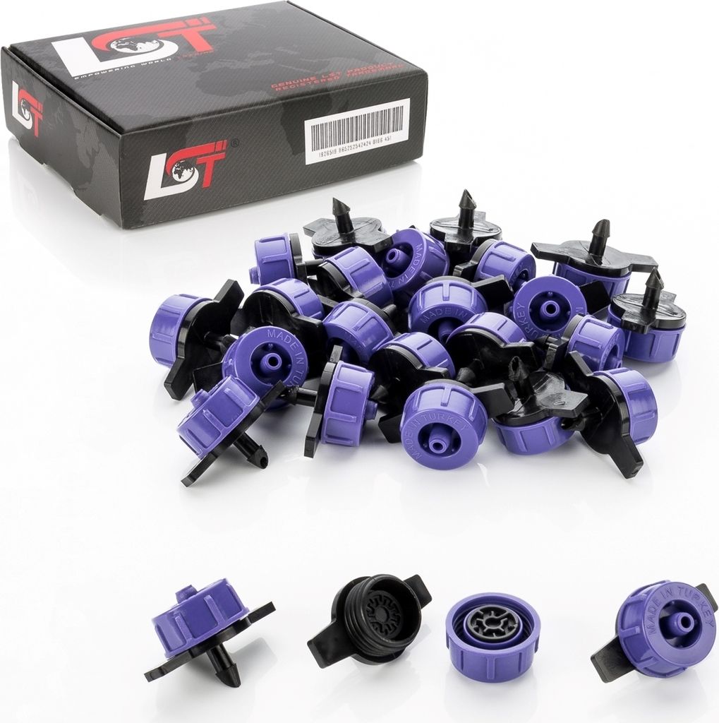 25x Micro Dripper Mini Tropfer Garten Bewässerung druckreguliert lila 12L/h