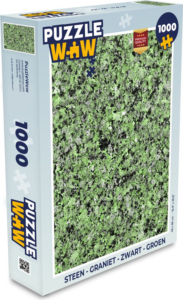 MuchoWow Puzzle 1000 Teile Stein - Granit - Schwarz - Grün - Spielzeug - Alt und Jung - Spiele - Puzzeln