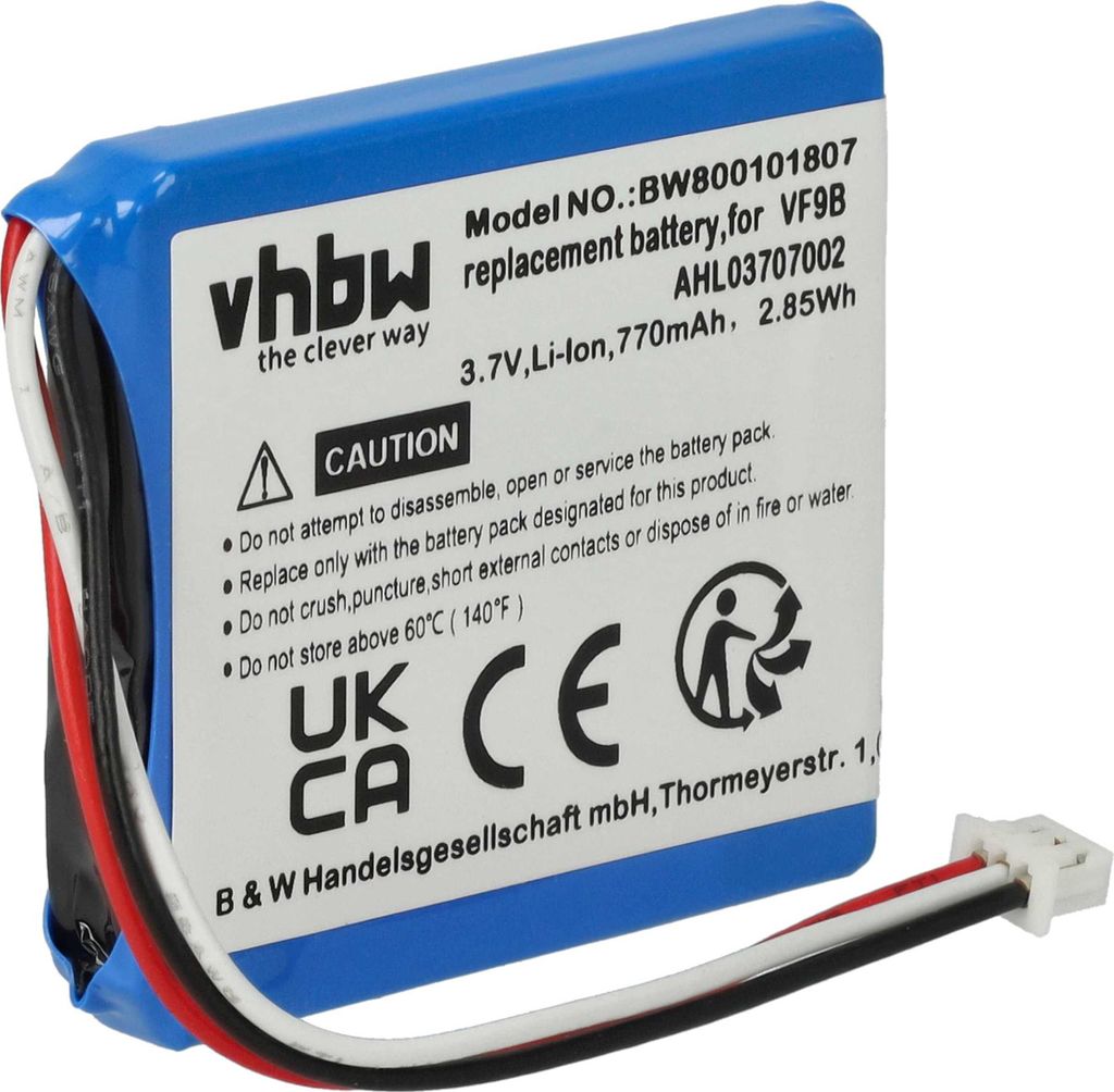 vhbw Akku kompatibel mit TomTom Start, Start 20, Easy, 1EX00, Start 2, 4EX0.001.11 GPS Navigation Navi (770 mAh, 3,7 V, Li-Ion)