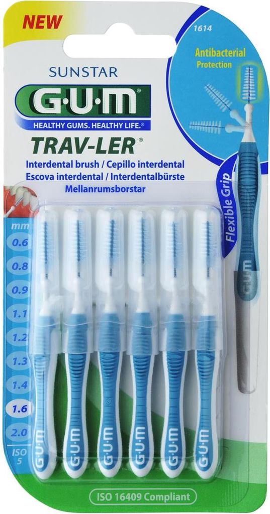 3x Gum Trav-ler 1,6mm türkis 3x 6 Stück im Blister