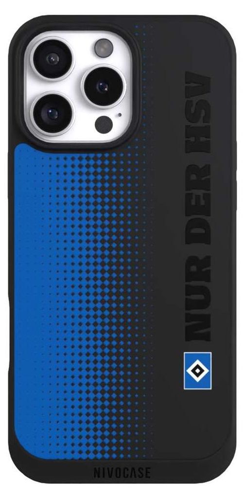 NIVOCASE Handyhülle für Apple iPhone 16 Pro Max Hülle NIVOpure Case Schwarz HSV Logo transparent