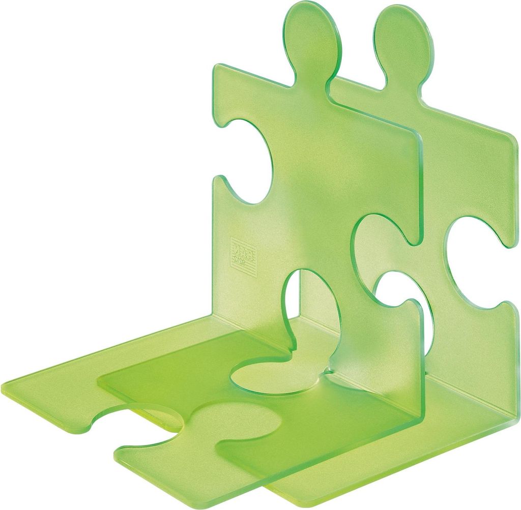 HAN Buchstütze PUZZLE 2er Set grün transluzent