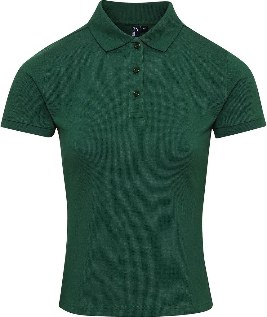 Premier Damen Polo-Shirt Coolchecker mit CoolPlus RW6269 (L) (Flaschengrün)