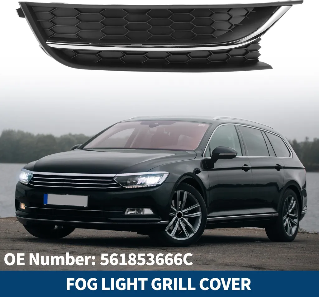 Grille antibrouillard droit 561853666C VW Passat 2012-2015 Noir/Argent