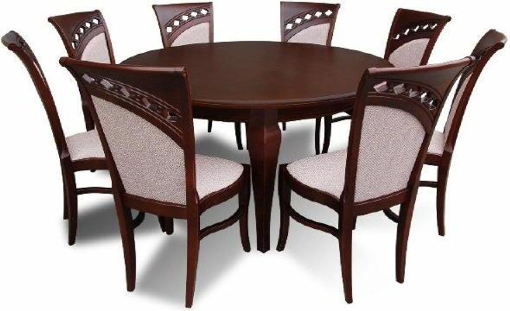 Esstisch + 8 Stühle Esszimmer Set Essgruppe Runder Rund Tisch Tische Neu Z26