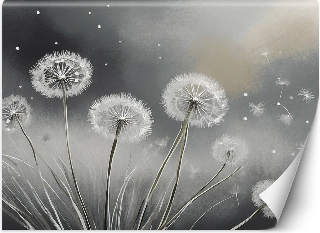 Vlies fototapete Aufblasbare Pflanzen Natur 100x70 cm Feeby Grau inkl. Kleber einfache Montage