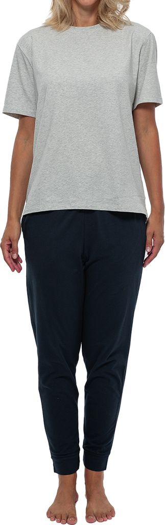 Schiesser Organic Baumwolle Schlafanzug Lounge Set bestehend aus einer langen Hose und einem Kurzarm-Shirt, Weiches Material mit hohem Baumwoll-Ant...