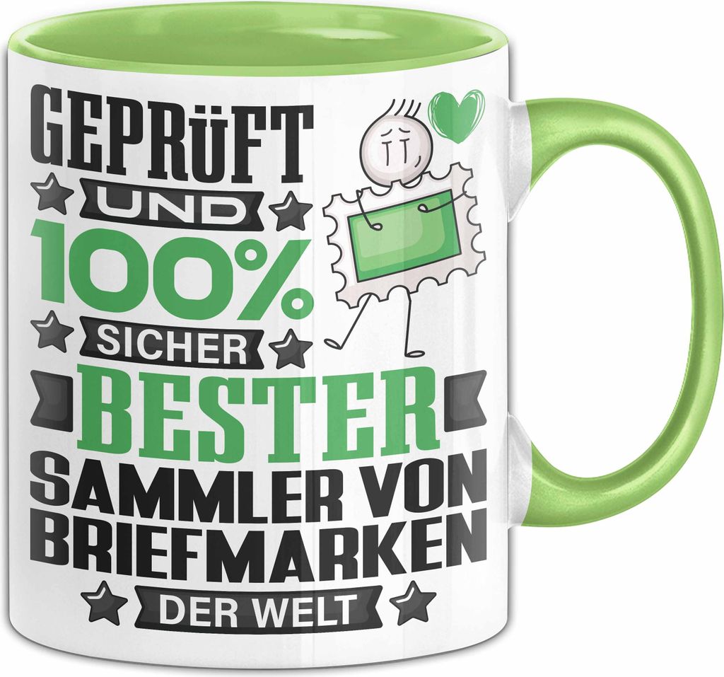 SammlervonBriefmarken Geschenk Lustiger Spruch für SammlervonBriefmarken Geschenkidee Bester SammlervonBriefmarken Der Welt (Grün)