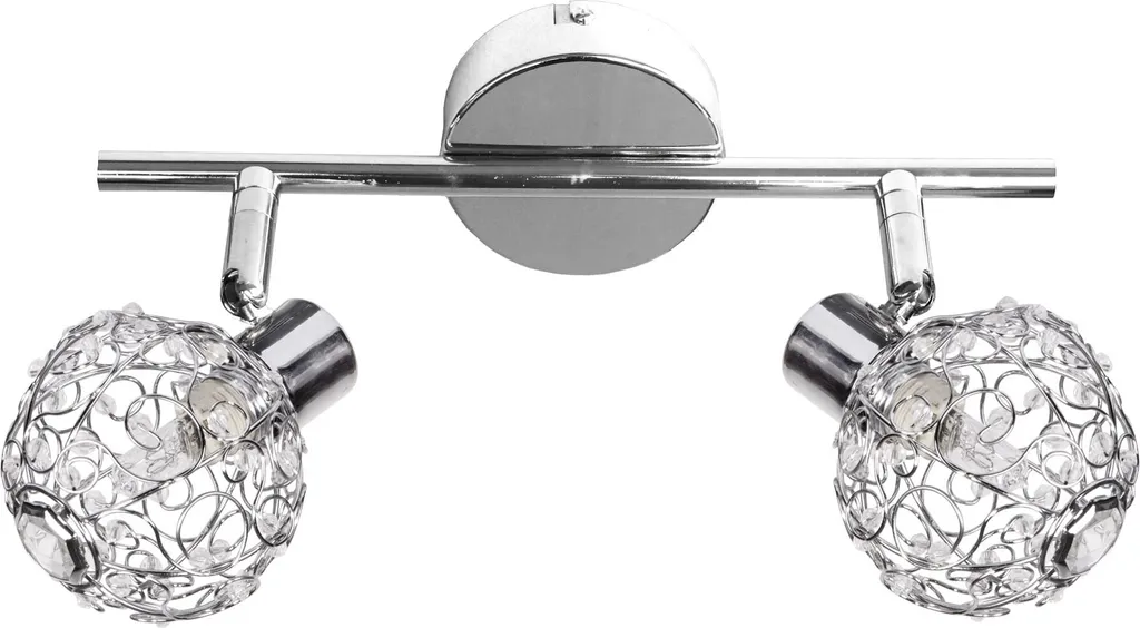 Plafonnier COLLAR Candellux chromé 2xG9 cristal dimensions 17x27x8 cm