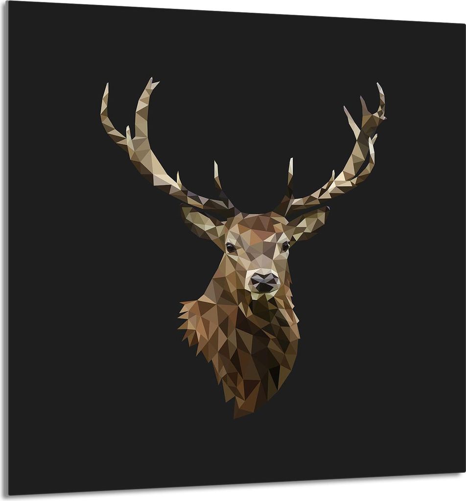 GLASPLATTE FÜR KÜCHE 60x65 Hirsch