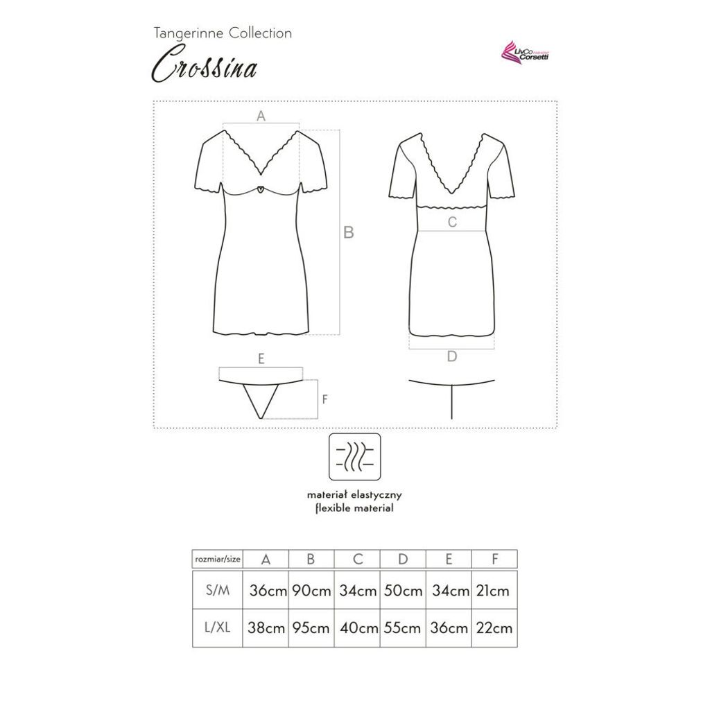LivCo Corsetti Fashion - LC Crossina chemise red S/M