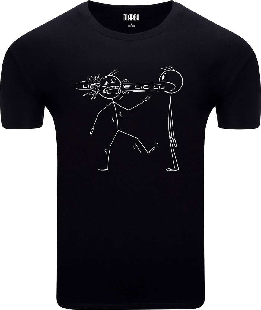 Diarbo Herren T-Shirt mit klassischem Druck Zwanghafter Lügner Schwarz Gr.S