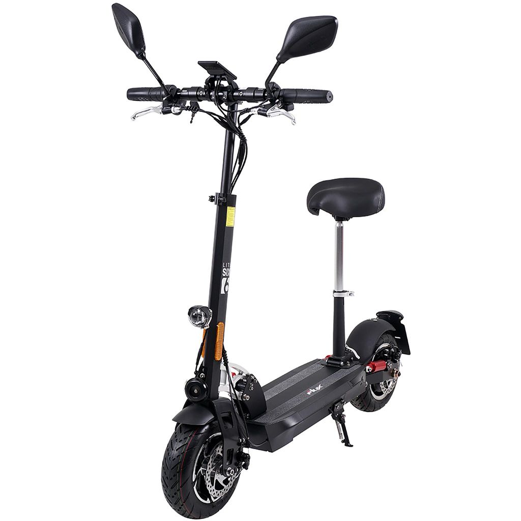 eFlux Lite Six E-Scooter | Mit Straßenzulassung - E-Roller - Elektro Roller - Stoßdämpfer - 3 Geschwindigkeitsstufen - mit Sitz -Einstellbare Si...