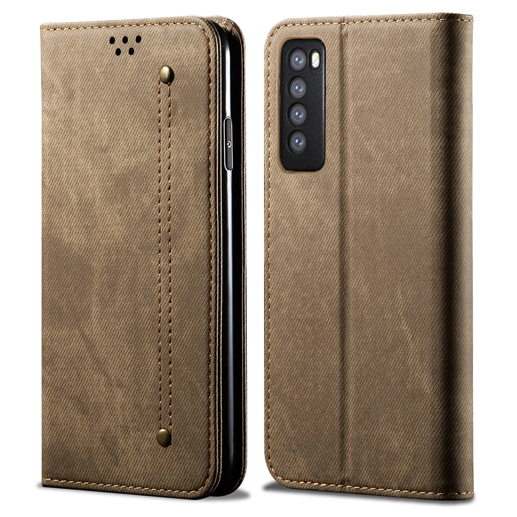 Custodia Protettiva Huawei Nova 7 | Pelle Wallet Khaki Anti-Graffio