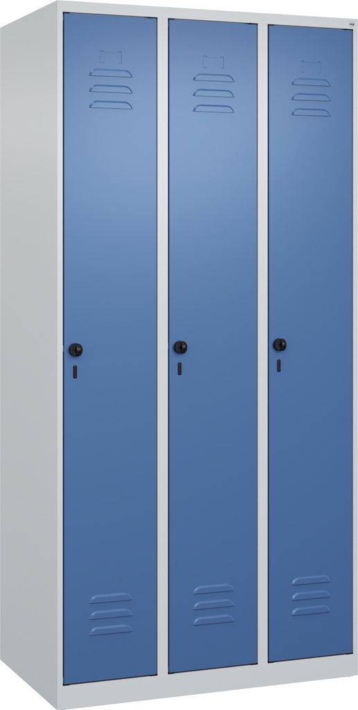 CP Spind Classic Plus lichtgrau, fernblau 080000-30 S10005, 3 Schließfächer 90,0 x 50,0 x 185,0 cm