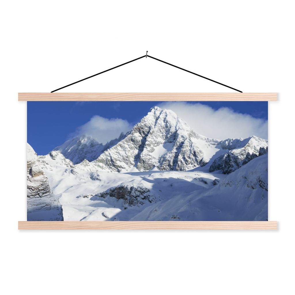 MuchoWow Textilposter Der österreichische Berg im Nationalpark Hohe Tauern 120x60 cm mit holzfarbenen Rahmen - Klemmleiste