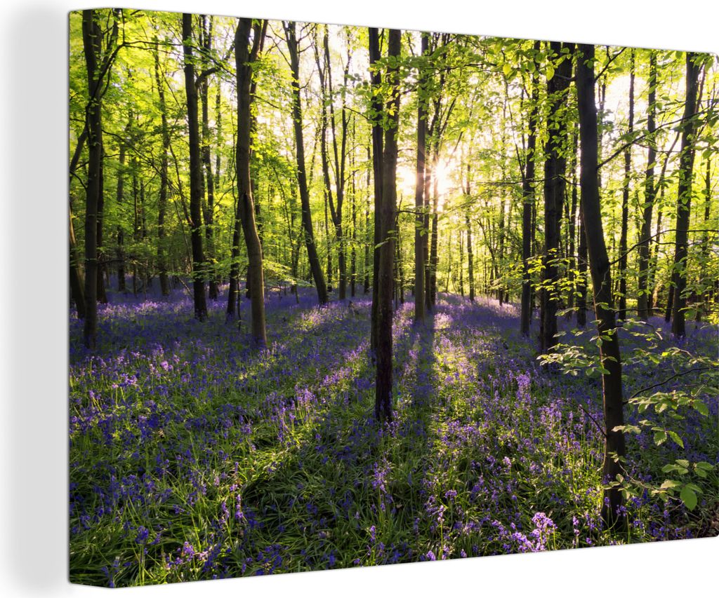 OneMillionCanvasses - Leinwandbilder - 140x90 cm, Wald - Blumen - Lavendel, Wandbilder Kunstdruck Wanddekoration - Foto auf Leinwand - Gemälde a...
