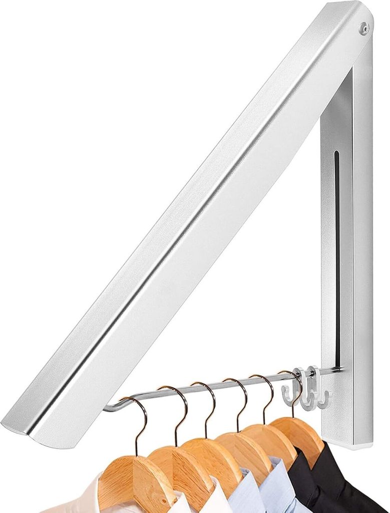 Kleiderhaken Wand Klappbar, Aluminium Kleiderbügel Kleiderlüfter Wandgarderobe Kleiderständer Haken Halter für Schlafzimmer, Badezimmer, Balkon...