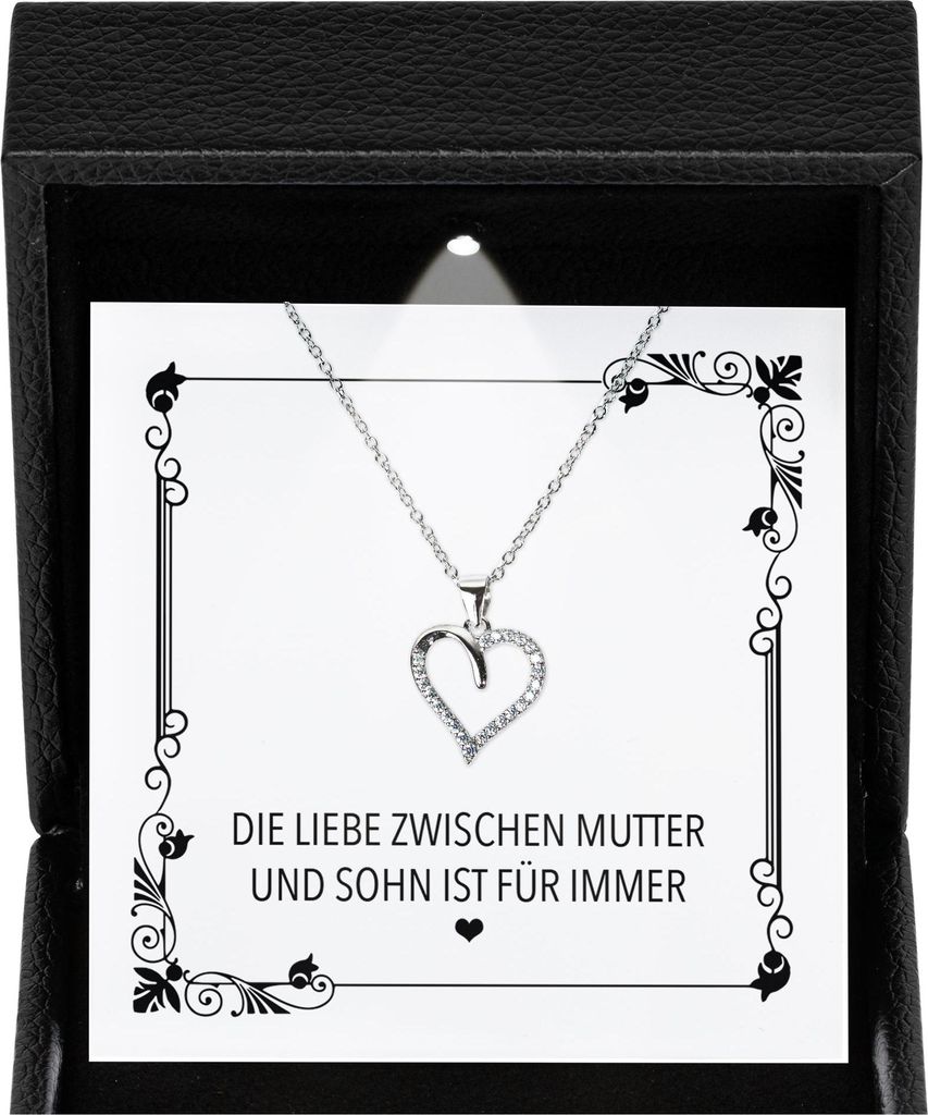 22Feels Mama Geschenk von Sohn Frauen Schmuck Muttertag - Silber 925/000 Herz Halskette Damen - Geburtstag Weihnachten Idee von Tochter Sohn an Mut...