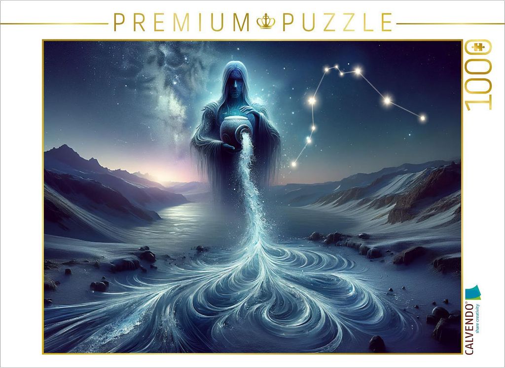 CALVENDO Puzzle Wassermanns Eiswelten: Eine Reise durch Sternenwasser und Nacht | 1000 Teile Lege-Größe 64x48cm Foto-Puzzle für glückliche Stunden