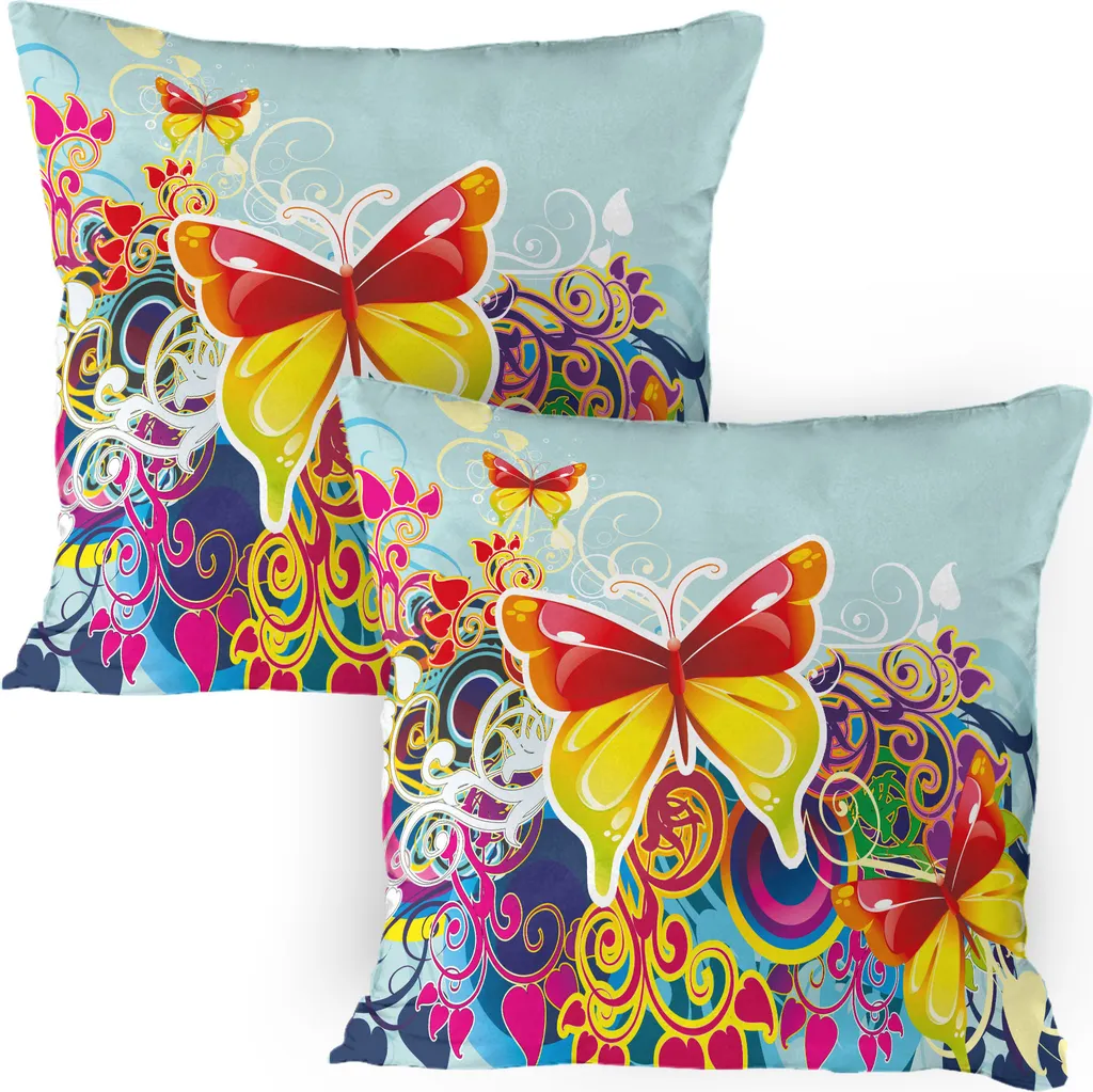 Federe Decorative 80x80 ABAKUHAUS Fantasia Floreale Primavera Set x2