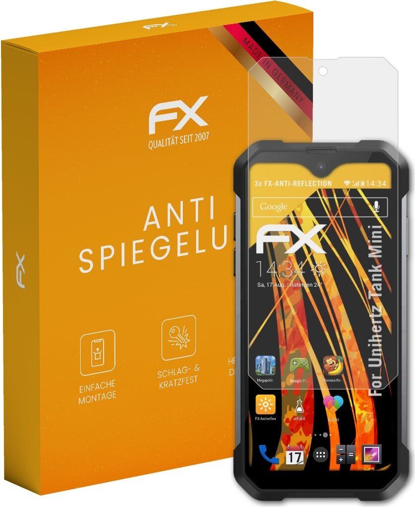 atFoliX FX-Antireflex 3x Schutzfolie kompatibel mit Unihertz Tank Mini Displayfolie